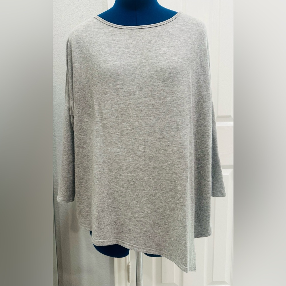 Impeccable Pig, 3/4 Sleeve, Slouchy Triangle shirt, Light gray, Small